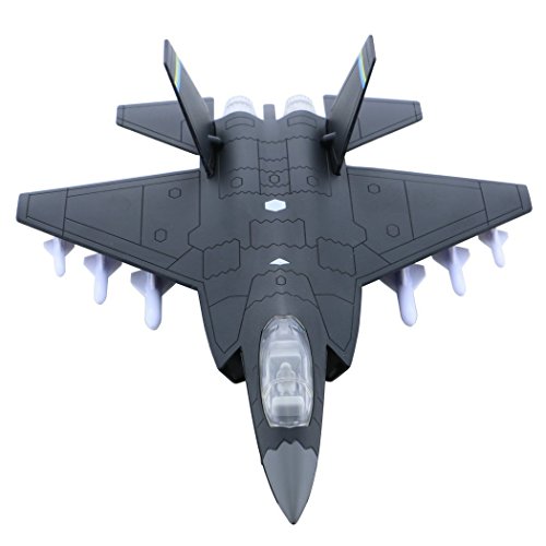 HSOMiD Alloy Planes/Airplane/Aircraft Toy with Pull Back Stealth Bombers and Fighter Planes (Diecast Fighter Jets-Grey)