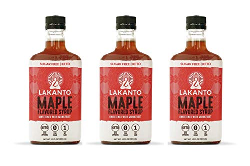Lakanto Maple Flavored Sugar-Free Syrup, 1 Net Carb (Maple Syrup, 3 Pack, 13 Oz)