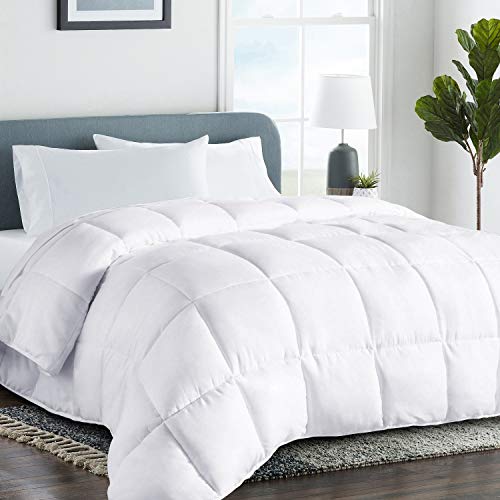 COHOME Queen 2100 Series Cooling Comforter Down Alternative Quilted Duvet Insert with Corner Tabs All-Season - Luxury Snuggly Hotel Comforter - Reversible - Machine Washable - White