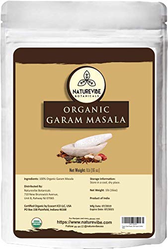 Naturevibe Botanicals Organic Garam Masala, 1 Pound - 100% Pure, Natural & USDA Organic Certified | Adds taste and flavor [Packaging may vary]