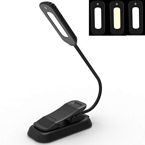 Book Light, PERFECTDAY 12 LED USB Rechargeable Reading Light with 3-Level Brightness for Eye Protection Night Reading Lamp