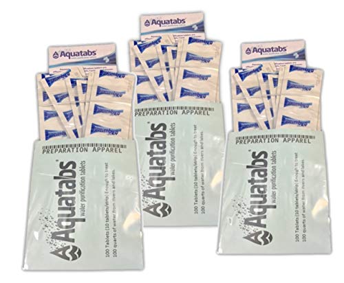 Aquatabs Water Purification Tablets 100 (Three-Pack)