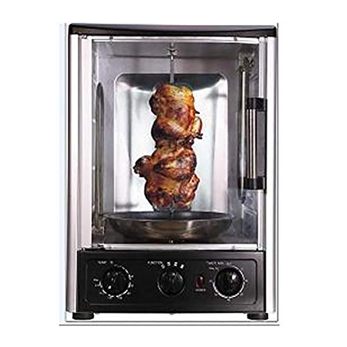 Alpine Cuisine AI30003 Roaster Multi Function Countertop Oven Bake Roast Broil Slow Cook Rotisserie Kebab Gyro 23L 1500W, 14” x 12.2” x 18.9”, black