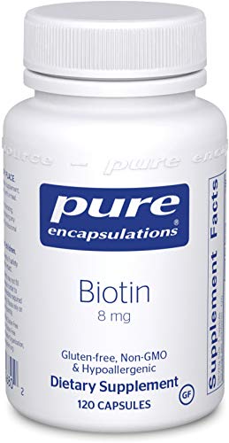 Pure Encapsulations - Biotin 8 mg - Hypoallergenic B Vitamin Supplement - 120 Capsules