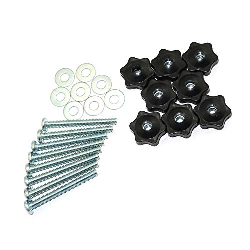 RuiLing 8 Set T-Track Knobs Kit Hex Head Manual Nut with Full Thread Outer Bolts and Washers