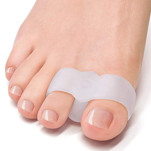 Welnove Pack of 12 Bunion Corrector, Toe Separators with 2 Loops, Big Toe Space Suitable for Bunion Pain Relief and Separating Overlapping Toes (White)