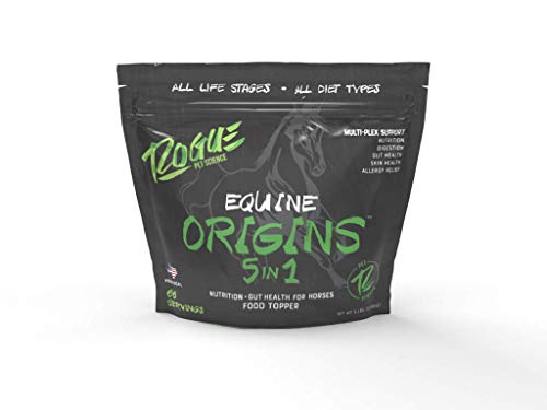 Rogue Pet Science | Origins 5-in-1 Equine Multivitamin Supplement | Improves Horse Skin and Coat, Hooves, Digestion, Joints, and More! Includes Prebiotics and Probiotics