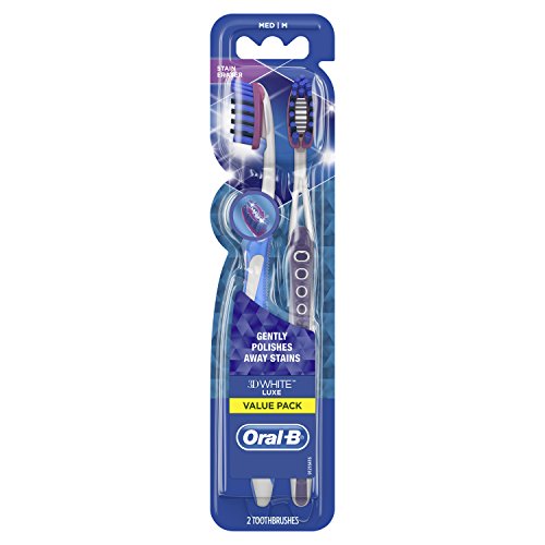 Oral-B 3D White Luxe Pro-Flex 38 Medium Manual Toothbrush Twin Pack (Packaging May Vary)