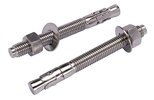 1/2' X 5-1/2' Stainless Wedge Anchor (5pc), 18-8 Stainless Steel