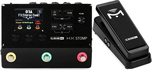 Line 6 HX Stomp Guitar Multi-effects Floor Processor + Mission Engineering Inc Helix Expression Pedal w/Toe Switch - Bla