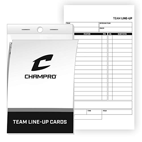 Champro Set of 25 Line-up Cards, White