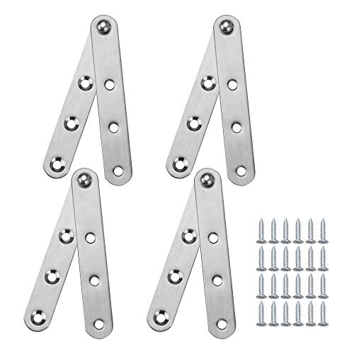 Bluecell 4 Sets 360 Degree 4 Inches Stainless Steel Door Pivot Hinge with Screws (4IN)