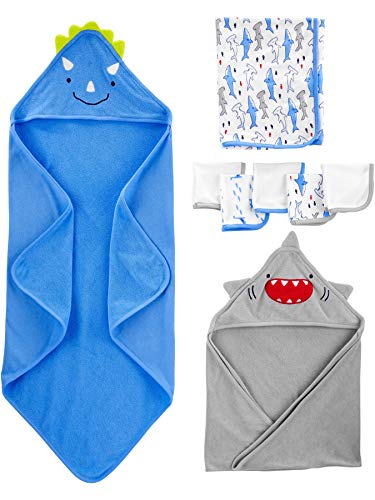 Simple Joys by Carter's Boys' 8-Piece Towel and Washcloth Set, Multi, One Size