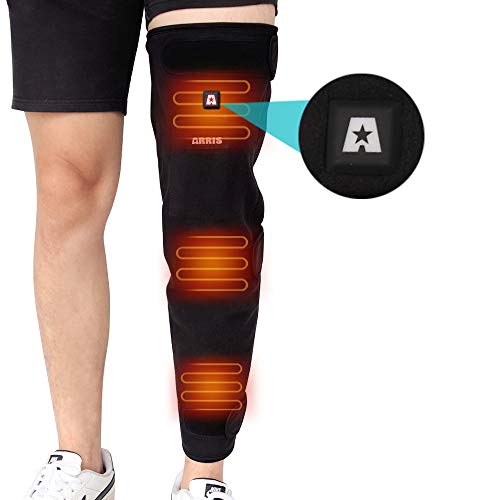 ARRIS Full Leg Heated Wrap - Electric Heating Pad for Knee, Calf, Thigh, Leg, Arm - 7.4V Battery Powered Heat Brace for Increasing Circulation, Relieve Joint, Rheumatic Arthritis Pain, for Men Women