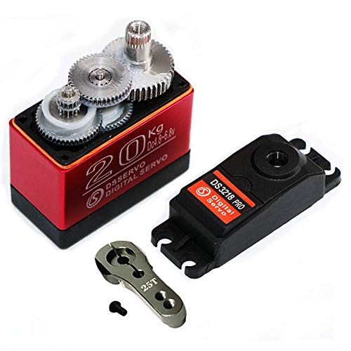 ANNIMOS Digital Servo 23.5KG/0.09S Stainless Steel Gear High Speed Waterproof Standard Baja Servos for 1:10 1:8 Scale RC Cars DS3218PRO -180 Degrees