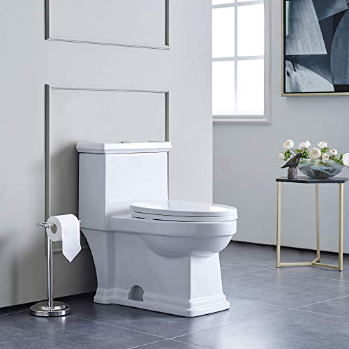 Swiss Madison Well Made Forever SM-1T113 Voltaire One Piece Elongated Toilet Dual Flush 0.8/1.28 GPF, White