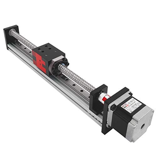 FUYU FSL40 Linear Guide Slide Table Ball Screw Motion Rail CNC Linear Guide Stage Actuator Motorized Nema 23 Stepper Motor[250mm Stroke]