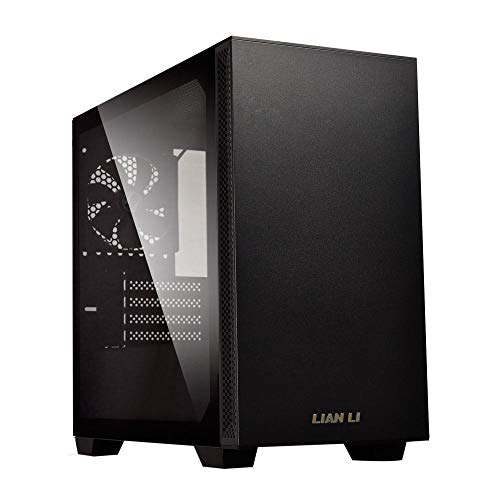 Lian Li Mid-Tower Chassis mATX Computer Case PC Gaming Case w/Tempered Glass Side Panel, Magnetic Dust Filter, Water-Cooling Ready, Side Ventilation and 2x120mm PWM Fan Pre-Installed (205M, Black)