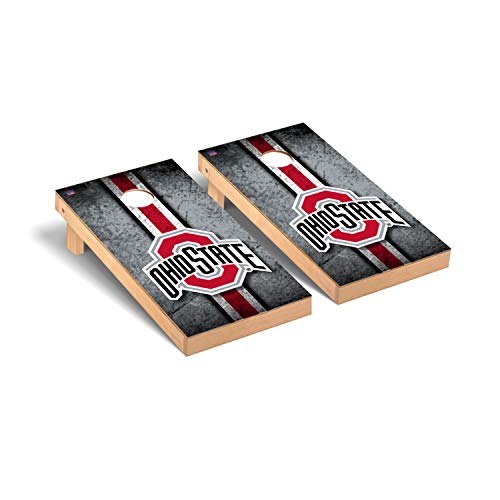 Victory Tailgate Regulation Collegiate NCAA Vintage Series Cornhole Board Set - 2 Boards, 8 Bags - Ohio State OSU Buckeyes