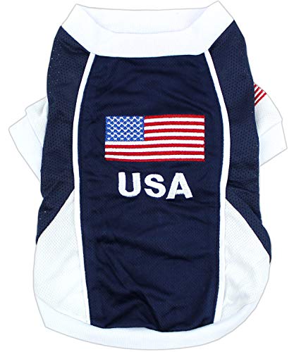 Parisian Pet Dog Team USA Jersey Soccer Olympic Small to Medium Dogs and Cats, M