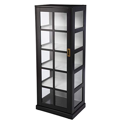 SEI Furniture Burland Curio Cabinet, Black