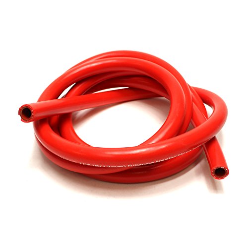 HPS 5/16' ID Red high temp reinforced silicone heater hose 10 feet roll, Max Working Pressure 85 psi, Max Temperature Rating: 350F, Bend Radius: 1-1/4'