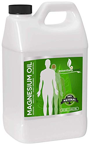 Magnesium Oil Spray - Large Half Gallon (64oz Size) - Extra Strength - 100% Pure for Less Sting - Less Itch - Natural Pain Relief & Sleep Aid - Essential Mineral Source - Made in The USA