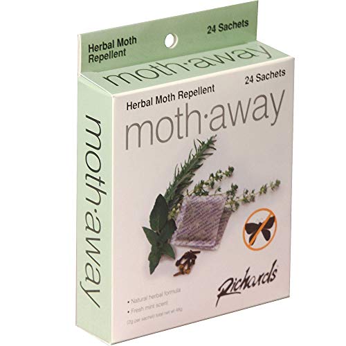 Richards Homewares Moth Away Sachets Nontoxic (White) (1-Pack of 24 Sachets)