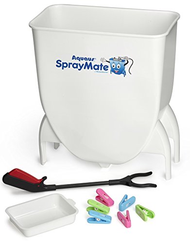 Patented Aquaus SprayMate Cloth Diaper Sprayer Splatter Shield - Perfect for Rinsing Cloth Diapers, Bedpans, Potty Seat Bowls and More! Ergonomic Design Prevents Splattering and Airborne Germs