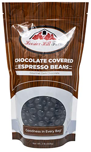 Hill Farm Gourmet Dark Chocolate covered Espresso Beans (2 lb Bag), 32 Ounce