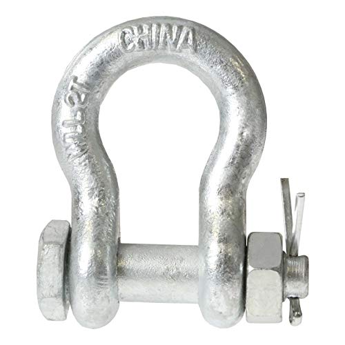 US Cargo Control 5/8 Inch Galvanized Bolt Type Anchor Shackle – Each with a 3.25 Ton Capacity