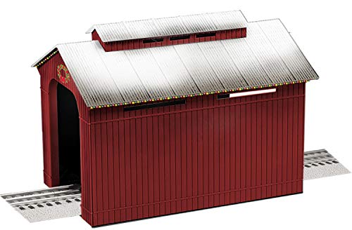 Lionel Christmas, Electric O Gauge Model Train Accessories, Lighted Christmas Half Covered Bridge