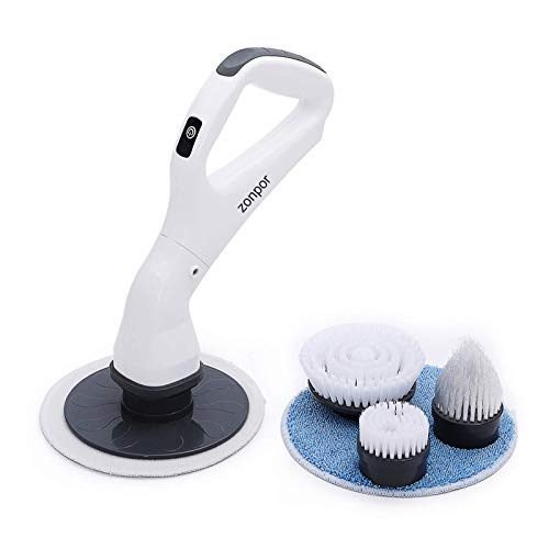 zonpor Electric Spin Scrubber Cordless Handheld high Speed Cleaning Brush -Rechargeable with 4 Replaceable Cleaning Brush Heads, for Cleaning Tub Tile Floor Sink Wall Window