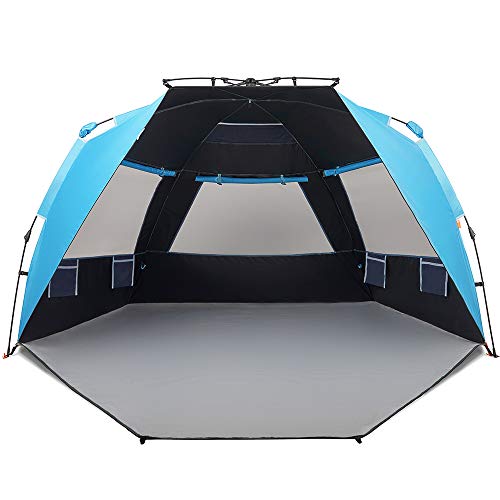 Easthills Outdoors Instant Shader Dark Shelter Pop Up Beach Tent Sun Shelter with UPF 50+ UV Protection for Kids & Family Pacific Blue