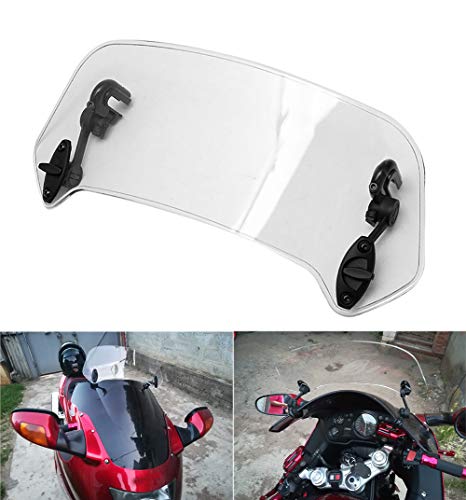 AQIMY Motorcycle Adjustable Clip On Windshield Extension Spoiler Windscreen Air Deflector for Honda BMW F800 R1200GS Kawasaki Yamaha