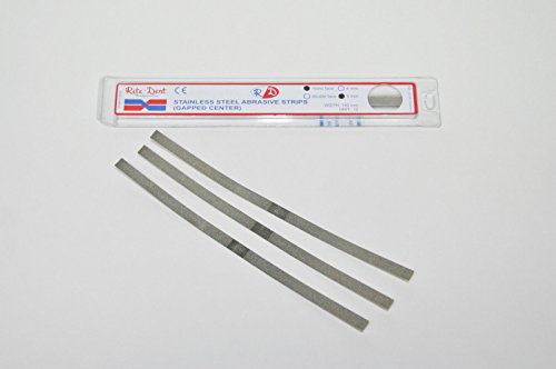 Dental Orthodontic Stainless Steel Metal Polishing Strips Single Sided Center Gap 6mm 12 strips per Box