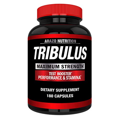 Tribulus Terrestris 1500MG Extract Powder - Testosterone Booster with Estrogen Blocker - Arazo Nutrition USA - 180 Capsules