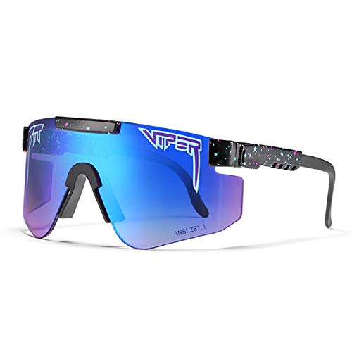 SHEMIQI Original Pit Viper Sport Google TR90 Polarized Sunglasses for Men/Women Outdoor Windproof Eyewear 100% UV Mirrored Lens(C32)