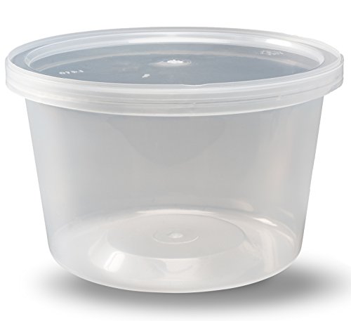 Deli Containers with Lids, 16 oz. Leakproof - Pack of 40 Plastic Microwaveable Clear Food Storage Container BPA Free, Premium Quality - by DuraHome