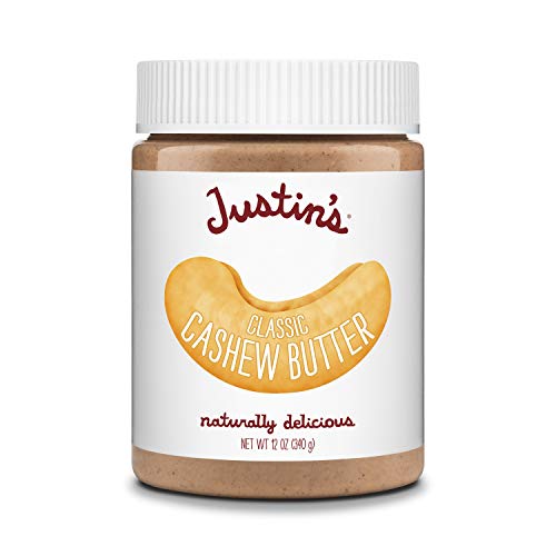 Justin's Classic Cashew Butter, Only Two Ingredients, No Stir, Gluten-free, Non-GMO, Responsibly Sourced, 12oz Jar