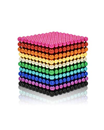 Sky Magnets 3 mm 1010 Pieces Magnetic Balls Cube Multicolor Fidget Gadget Toys Rare Earth Magnets Office Desk Toy Desk Games Magnet Toys Magnetic Beads Stress Relief Toys for Adults