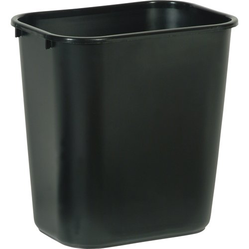 Rubbermaid Commercial Products Fg295500Bla Plastic Resin Deskside Wastebasket, 3.5 Gallon/13 Quart, Black