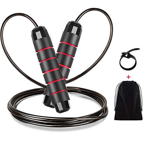 Renoj Jump Rope, Jump Ropes for Fitness, Jump Rope Workout for Exercise (Red)