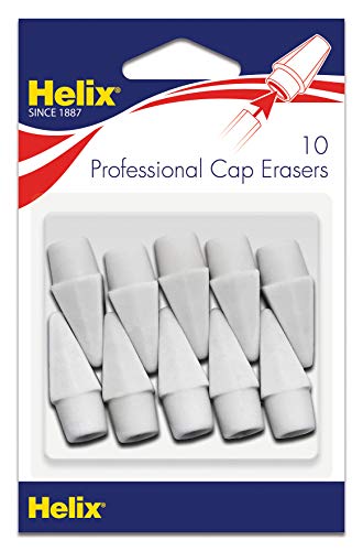 Maped Helix USA Helix Professional Pencil Cap Latex Free Oversized Erasers 10ct (37360), White