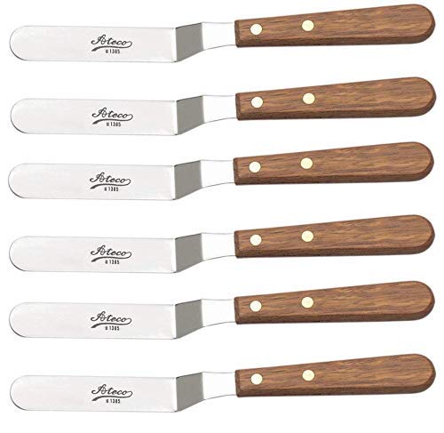 Ateco Spatula Icing Spreader Decorating Tool Wood Handle w/ 4.5' Blade (6-Pack)
