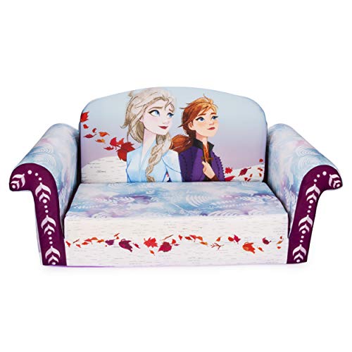 Marshmallow Furniture 2-in-1 Flip Open Couch Bed Sleeper Sofa Kid's Furniture for Ages 18 Months and Up, Frozen 2