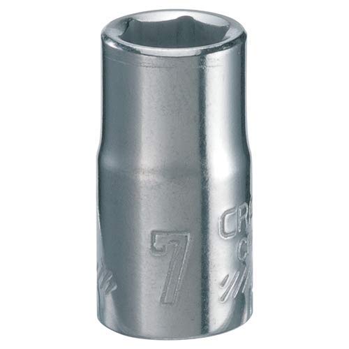 CRAFTSMAN Shallow Socket, Metric, 1/4-Inch Drive, 7mm, 6-Point (CMMT43503),Full Polish
