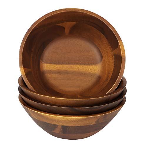 AIDEA Wooden Salad Bowl 7 Inch Set of 4