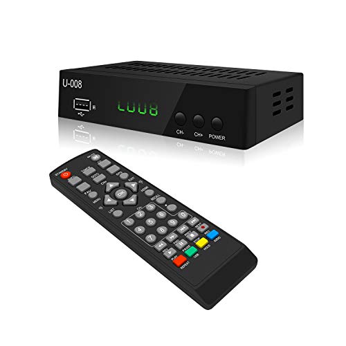 Analog to Digital TV Converter Box - UBISHENG U-008 Set-Top Box for HDTV 1080P ATSC TV Decoder with TV Tuner, Time Shift, EPG, PVR Recording, Playback, Media Player, Digital Clock, Timer, Freeview