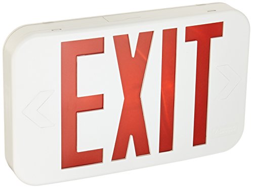 Lithonia Lighting EXR EL M6 Contractor Select LED Backup Battery Exit Emergency Sign, Back Up, Red Text
